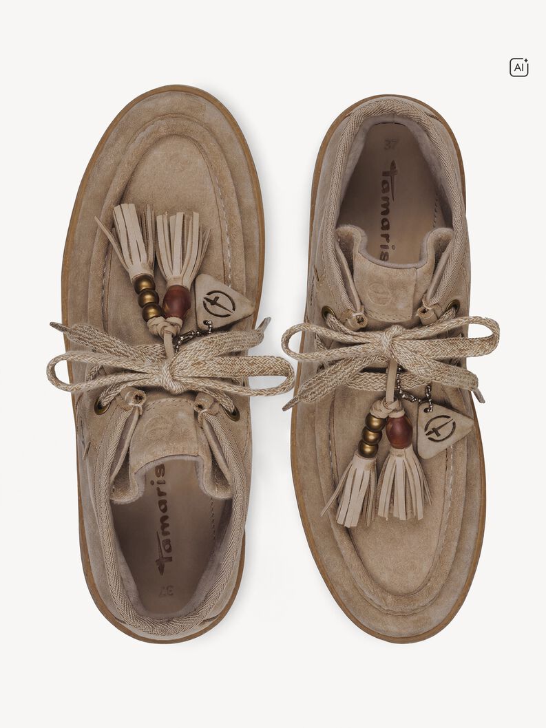 Leather Sneaker - beige, TAUPE, hi-res