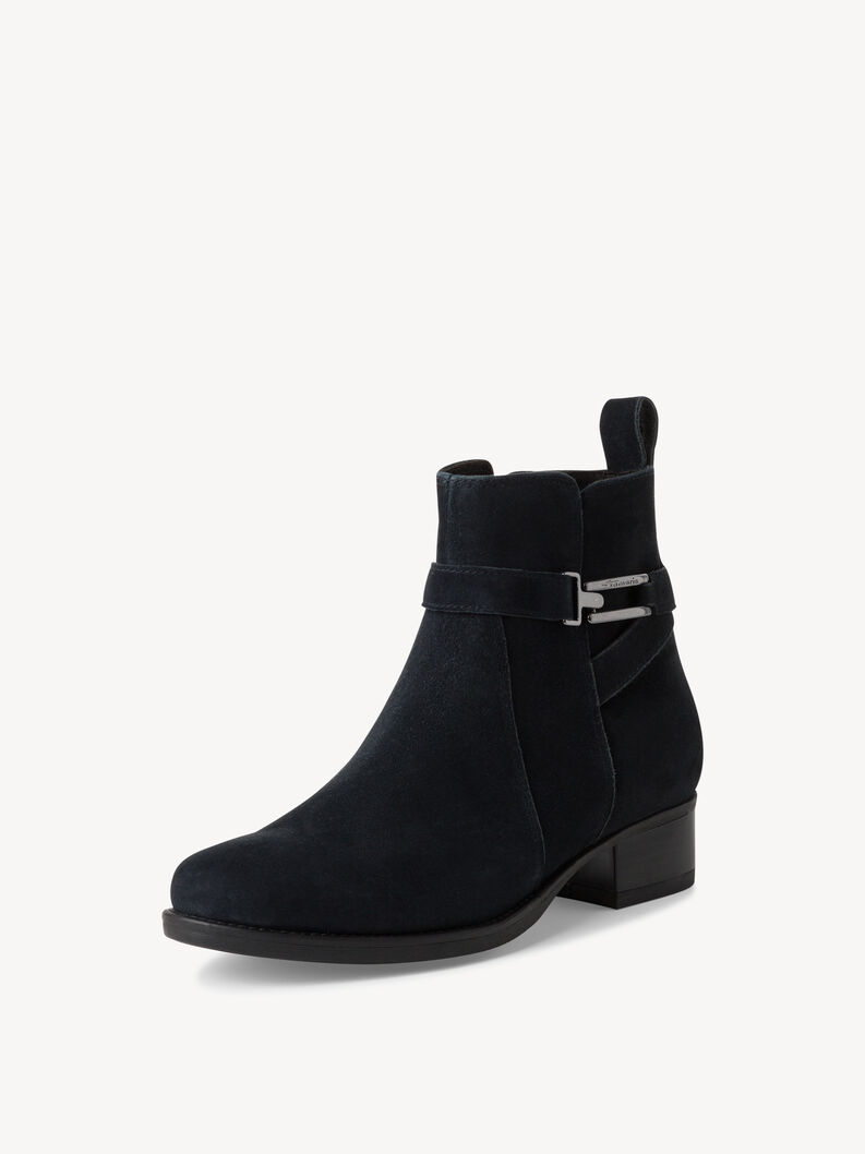 Leather Bootie - blue, NAVY, hi-res