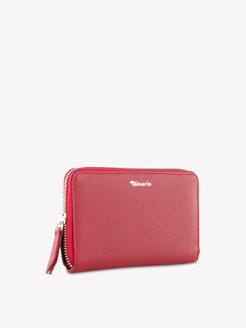 Leren Portemonnee - rood, red, hi-res