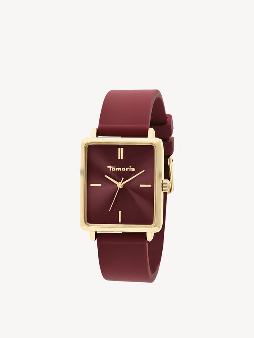 Uhr, gold-glossy  red, hi-res