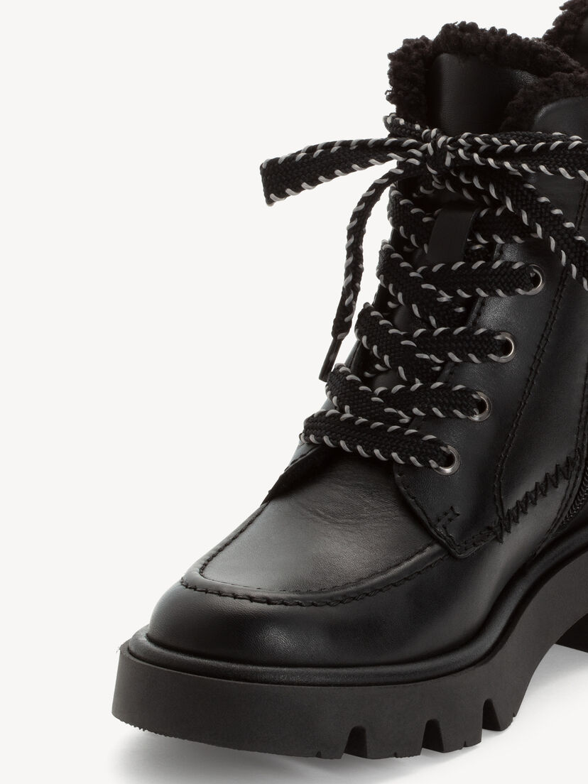 Enkellaarsje - zwart warme voering, BLACK LEATHER, hi-res
