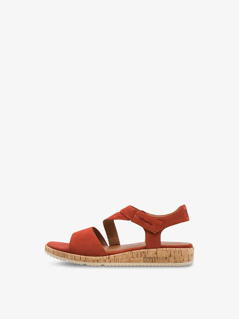 Sandale &agrave; talon en cuir - orange, TERRACOTTA, hi-res
