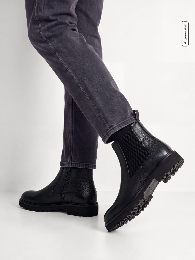 Stivaletti Chelsea, BLACK LEATHER, hi-res