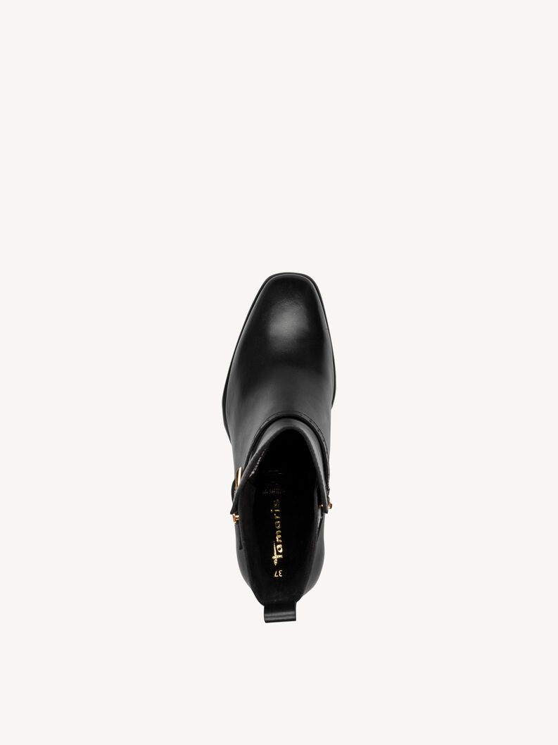 Leather Bootie - black, BLACK, hi-res
