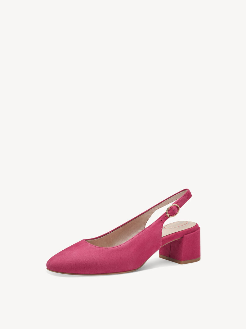 Leather sling pumps - pink, FUXIA, hi-res