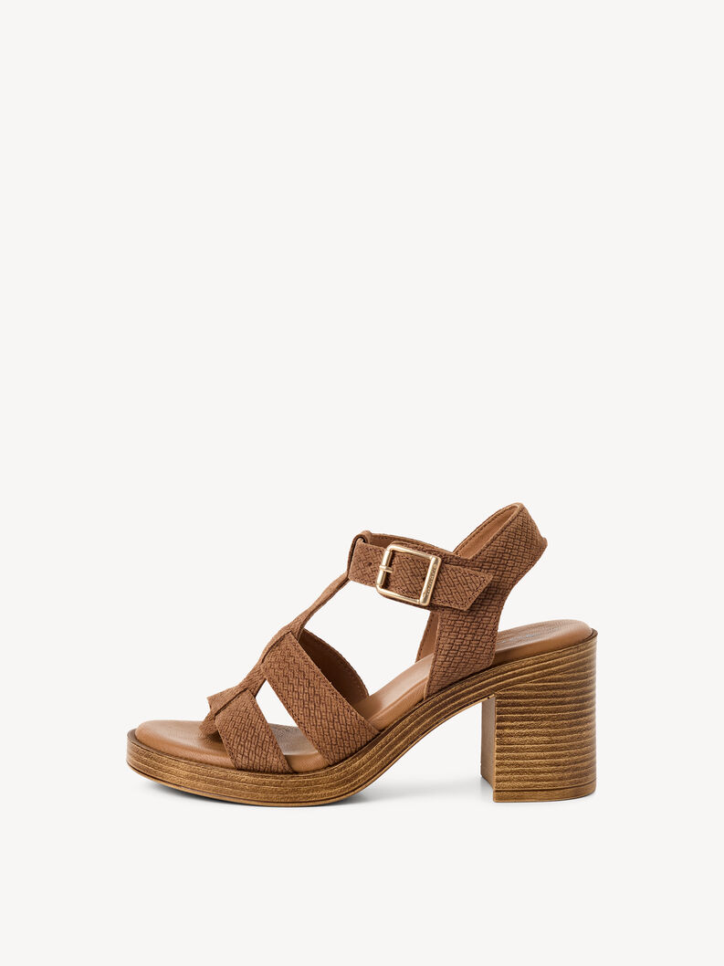 Heeled sandal, BROWN STRUCT., hi-res