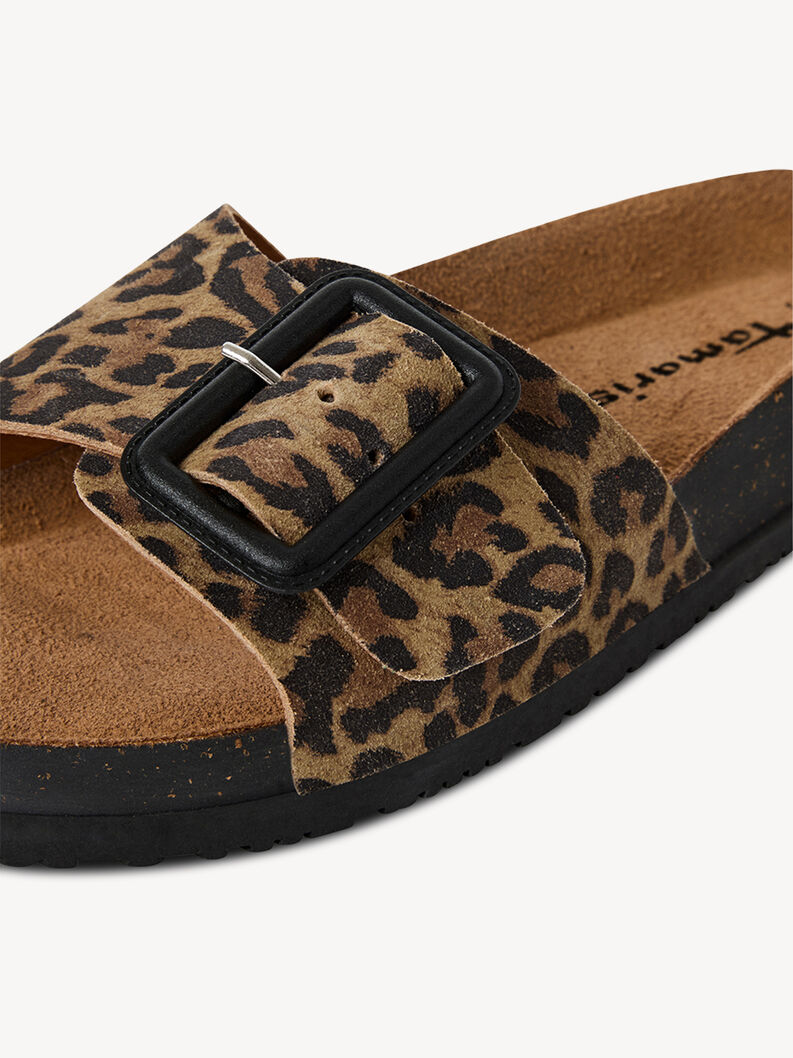 Lederpantolette - braun, LEOPARD, hi-res