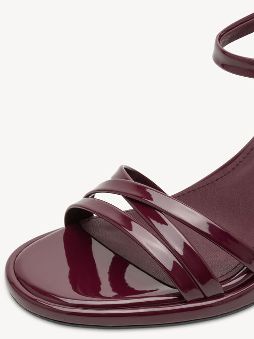 Heeled sandal, MERLOT PATENT, hi-res