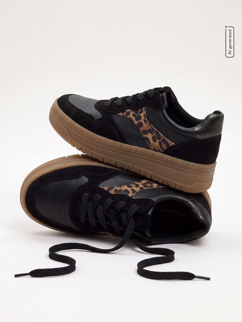 Sneaker - schwarz, BLACK/LEOPARD, hi-res