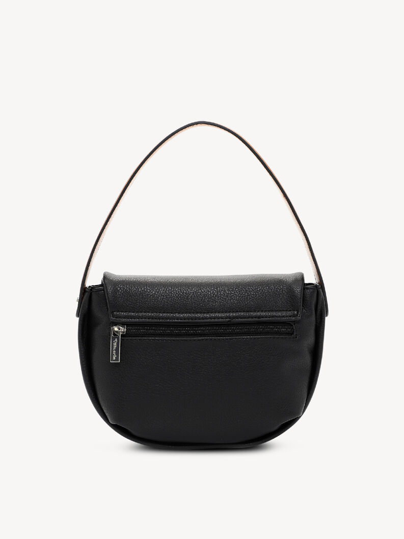Sac &agrave; main en cuir noir avec fermeture &eacute;clair arri&egrave;re et design simple