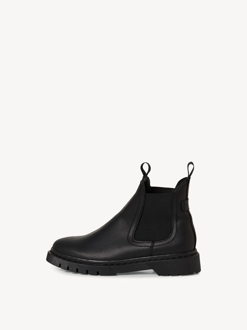 Leather Chelsea boot - black, BLACK/RED, hi-res