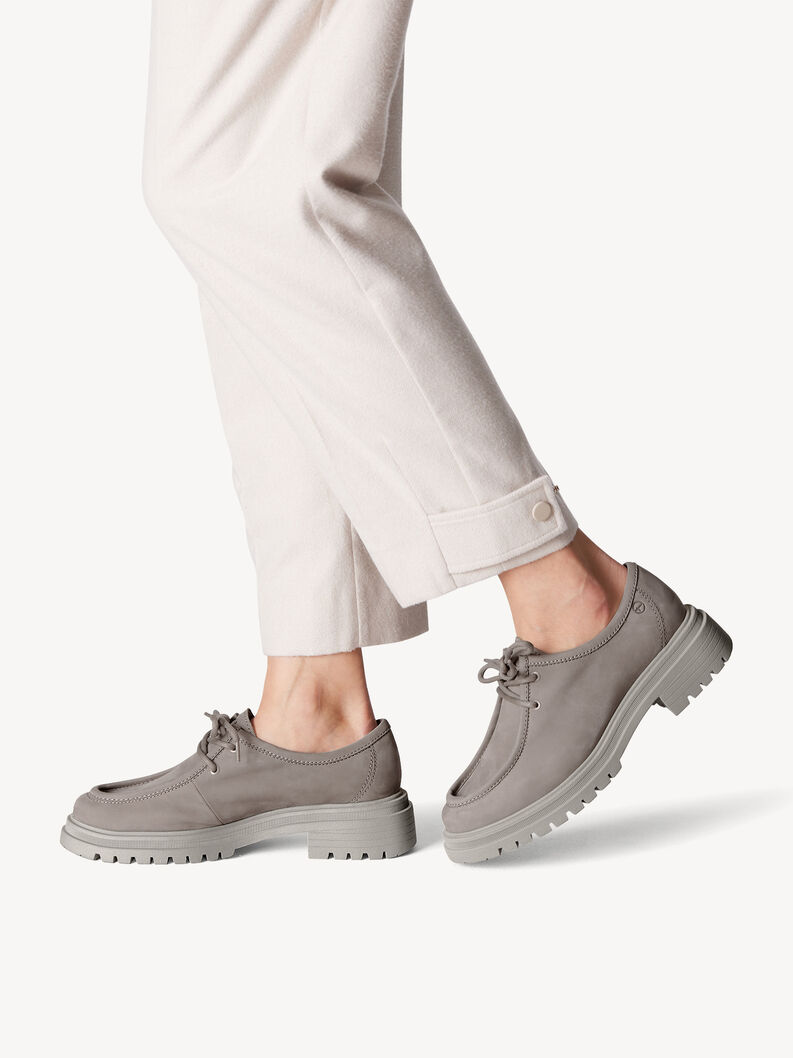 Leather Low shoes - grey, GREY, hi-res