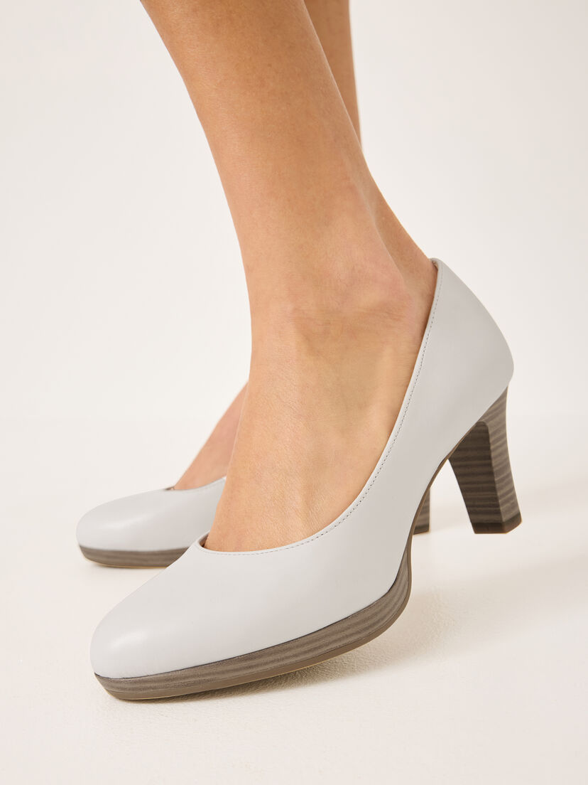 Leren Pumps - wit, WHITE, hi-res