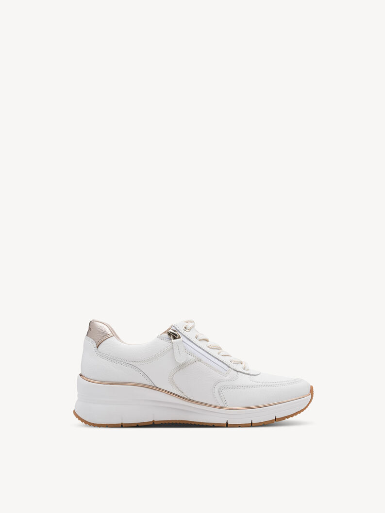 Basket en cuir - blanc, WHT/ROSE GOLD, hi-res