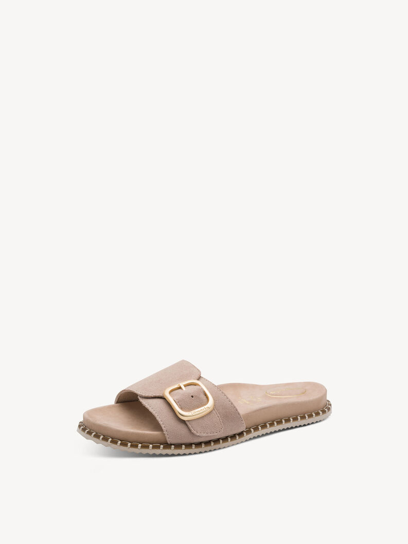 Mule en cuir - marron, BEIGE SUEDE, hi-res