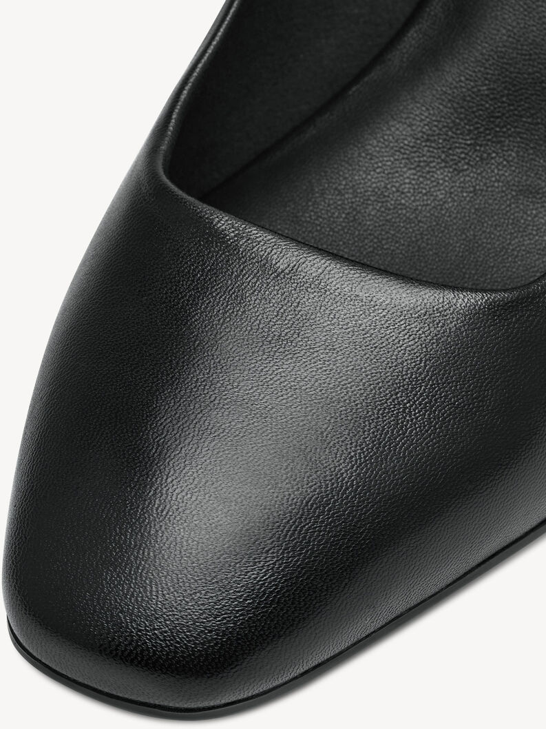 Escarpin en cuir - noir, BLACK, hi-res