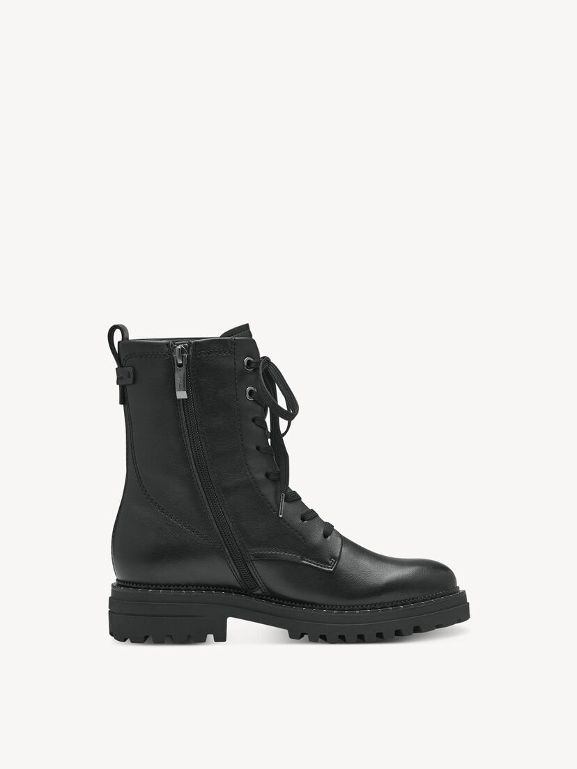 Enkellaarsje - zwart, BLACK PLAIN, hi-res