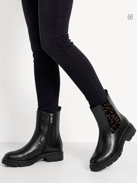 Chelseaboot, BLACK/LEOPARD, hi-res