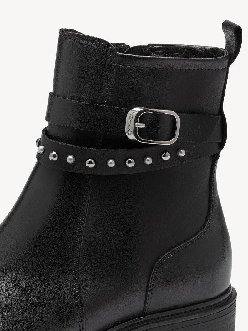 Lederstiefelette - schwarz, BLACK, hi-res