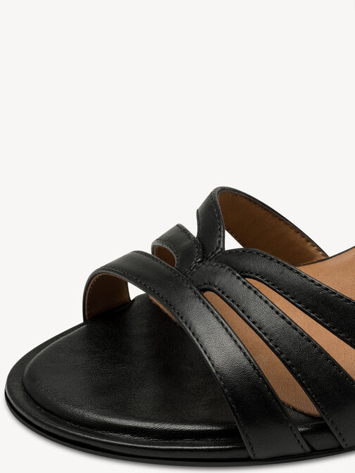 sandalette, BLACK LEATHER, hi-res
