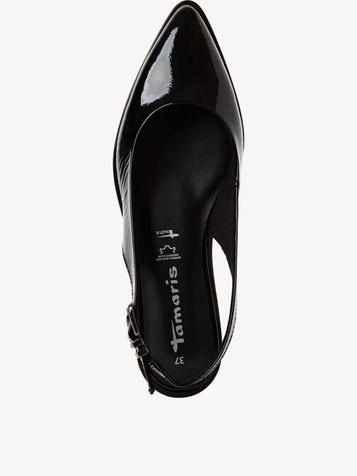 Slingpumps, BLACK PATENT, hi-res