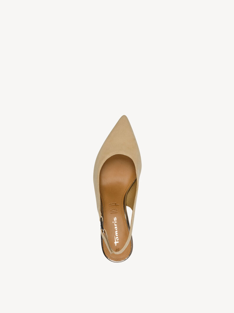 sling pumps, TAN COMB, hi-res