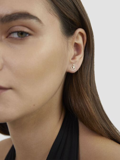 Earrings, gold, hi-res