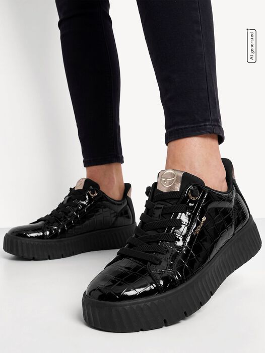 Sneaker, BLACK CROCO, hi-res