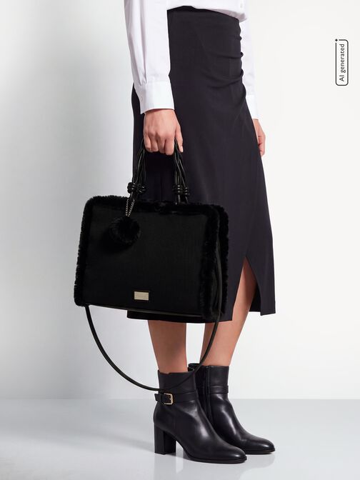 Shopping bag, black, hi-res