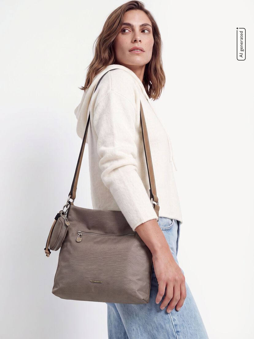 Schoudertas, taupe, hi-res