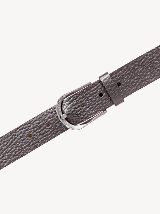 Leren riem, Gun Metal, hi-res