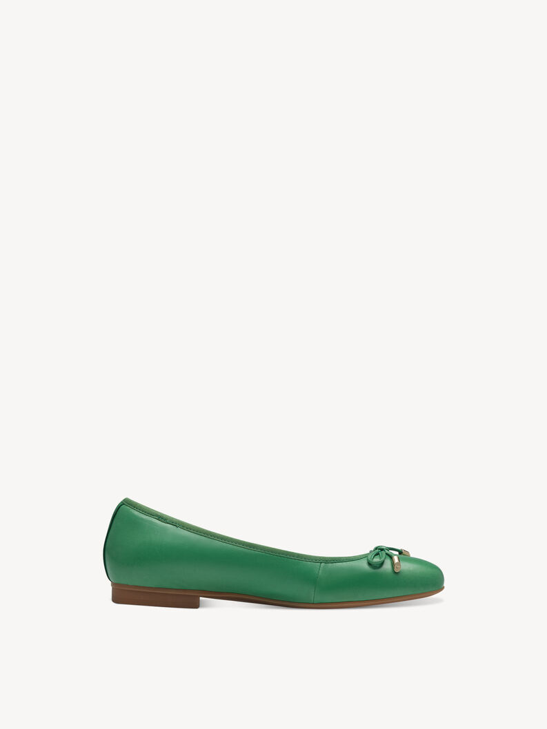 Ballerine en cuir - vert, GREEN, hi-res