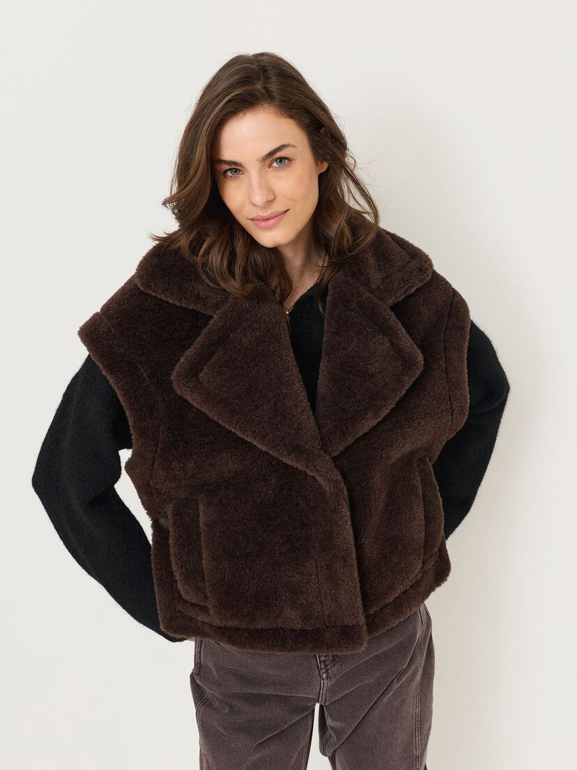 Teddyvest - bruin, Mol&eacute;, hi-res