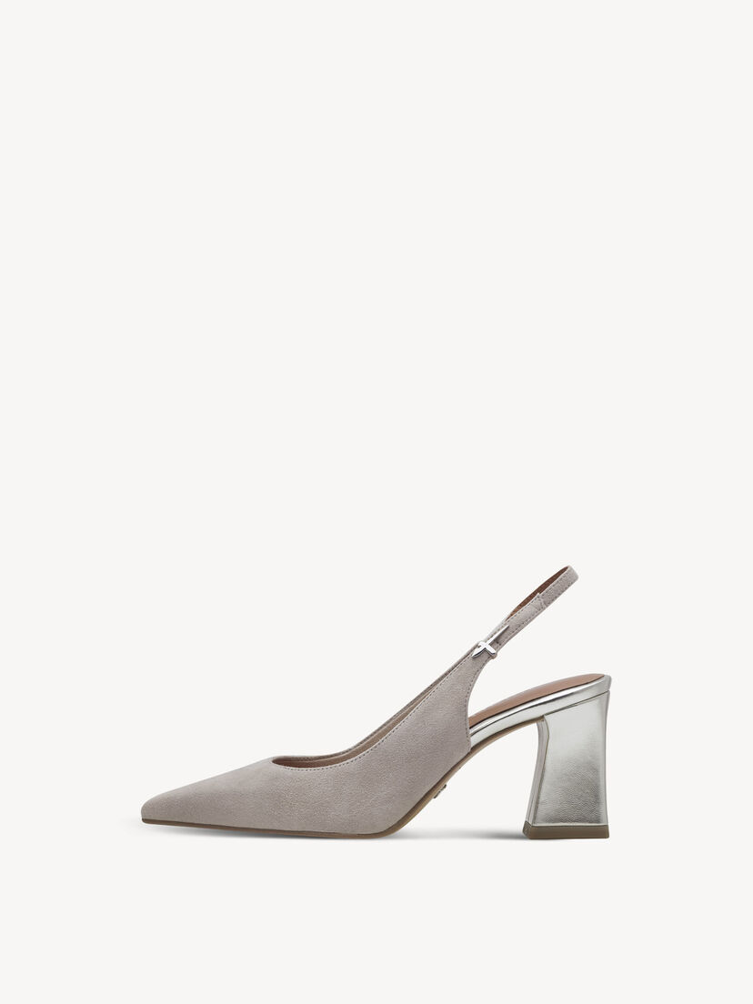 Leren Slingpumps - grijs, GREY COMB, hi-res