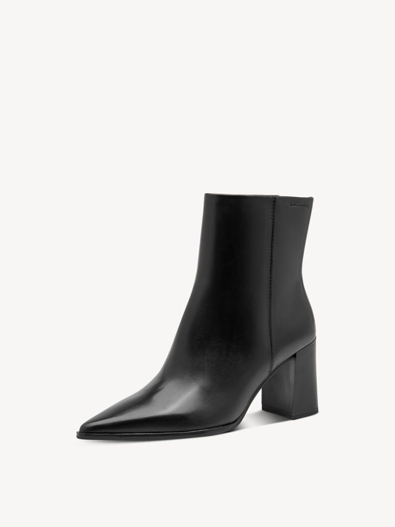 Bottine en cuir - noir, BLACK, hi-res