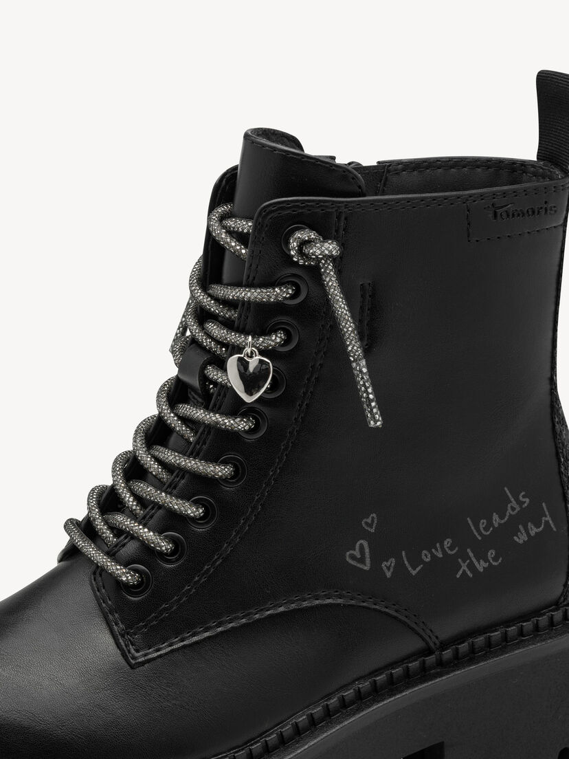 Enkellaarsje - zwart, BLACK, hi-res