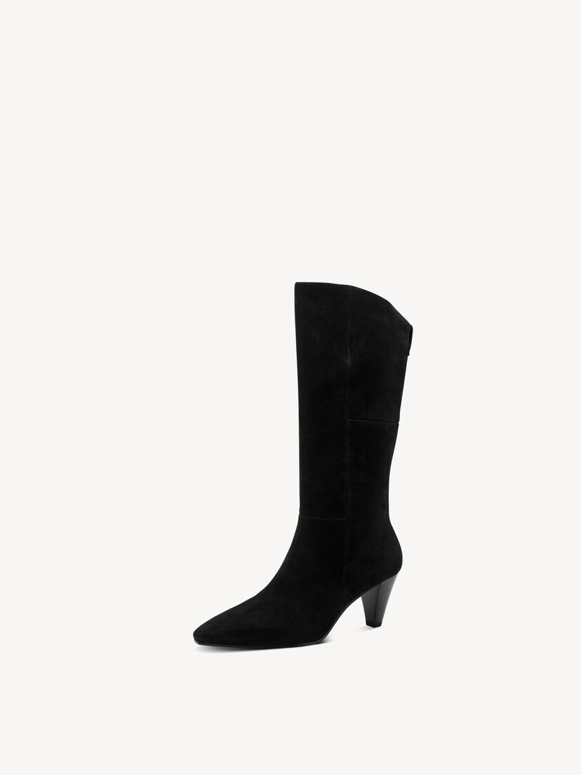 Leren Enkellaarsje - zwart, BLACK SUEDE, hi-res