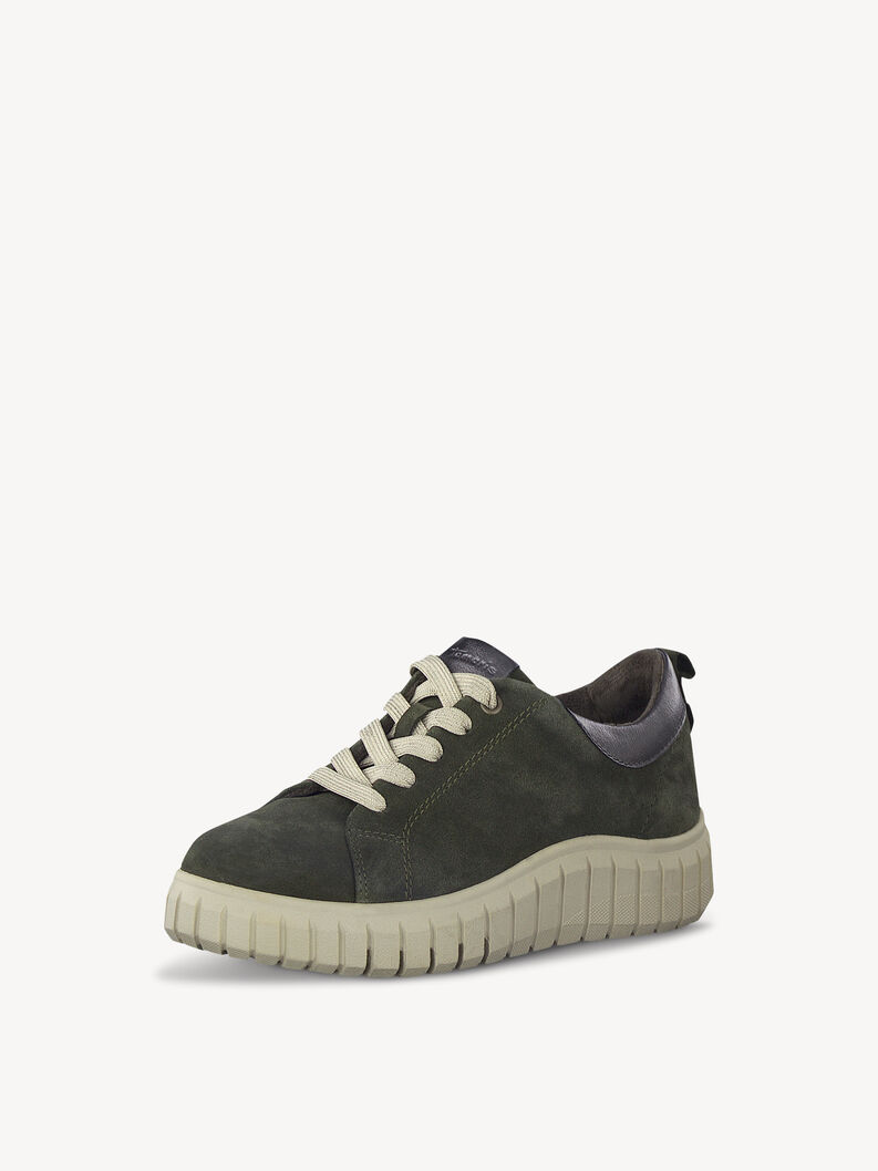 Leather Sneaker - green, KHAKI SUEDE, hi-res