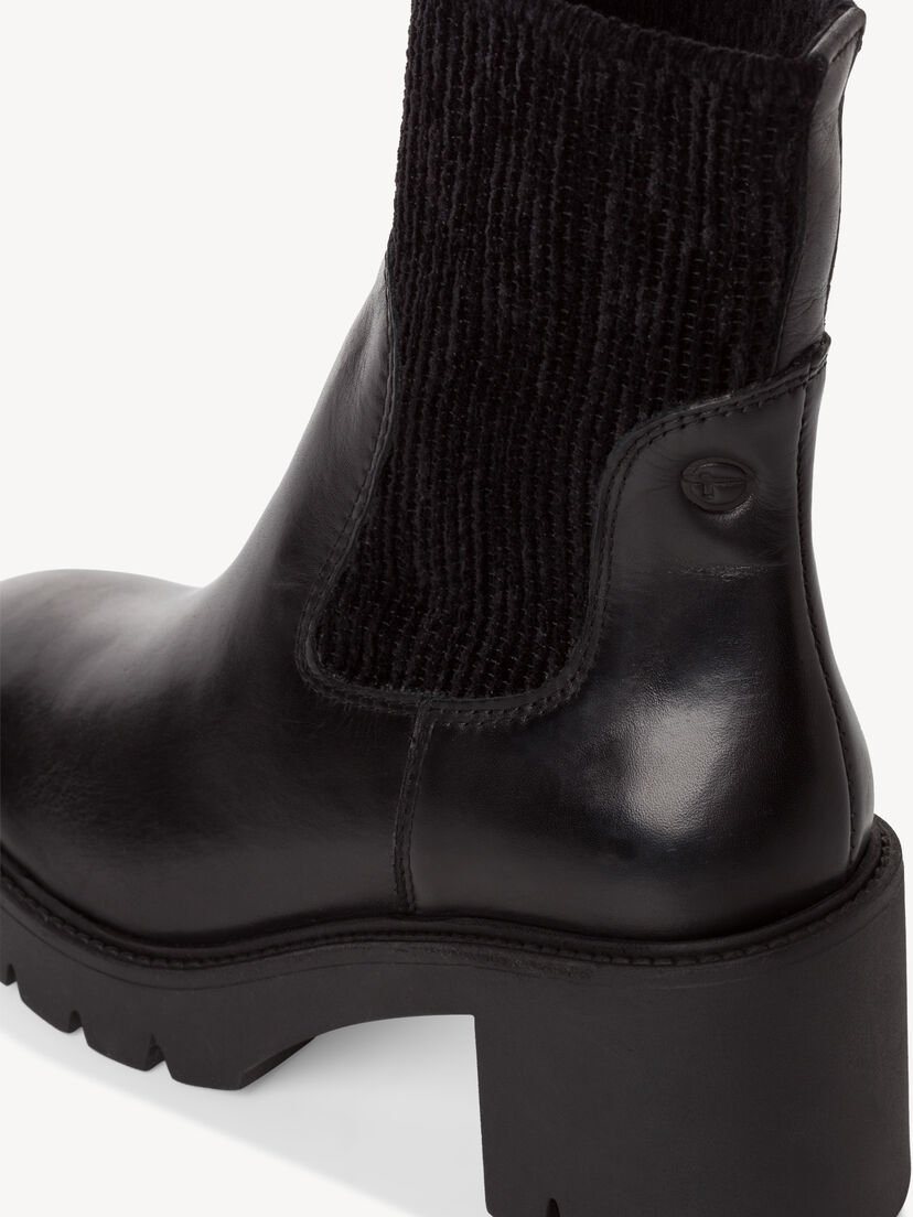 Leren Chelseaboot - zwart, BLACK LEATHER, hi-res