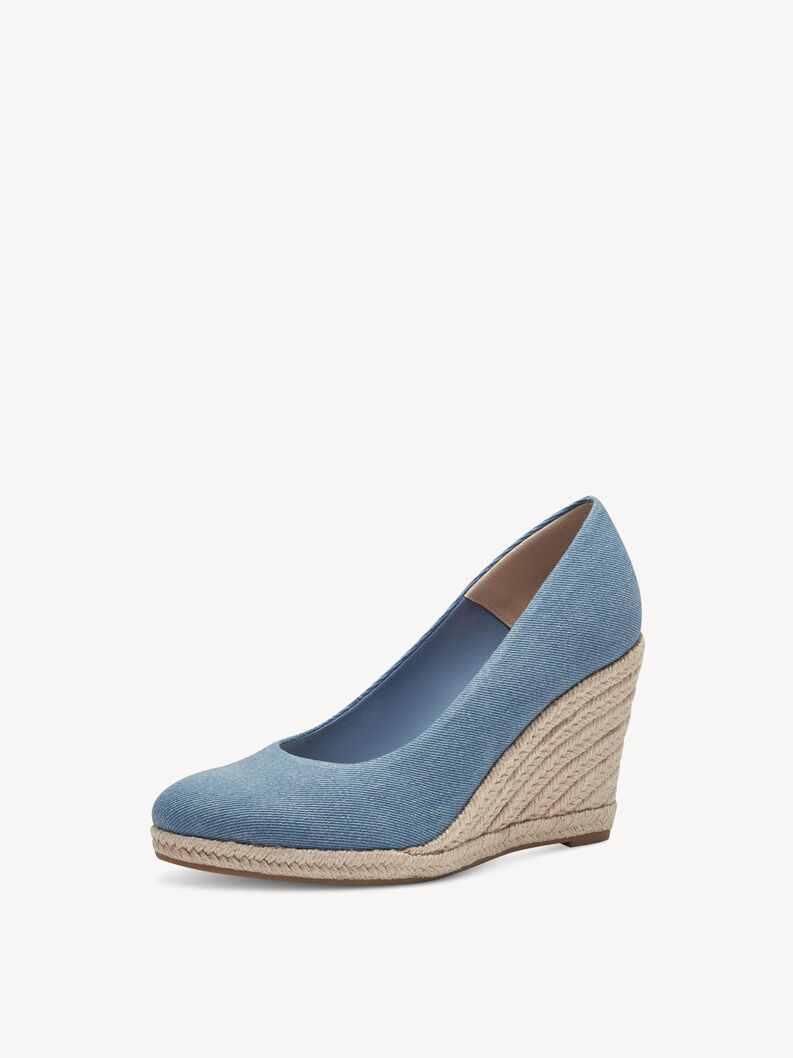 Wedge pumps - blue, DENIM, hi-res