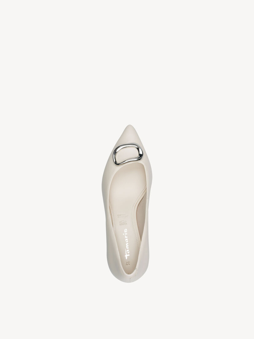 Leren Pumps - wit, OFFWHITE, hi-res