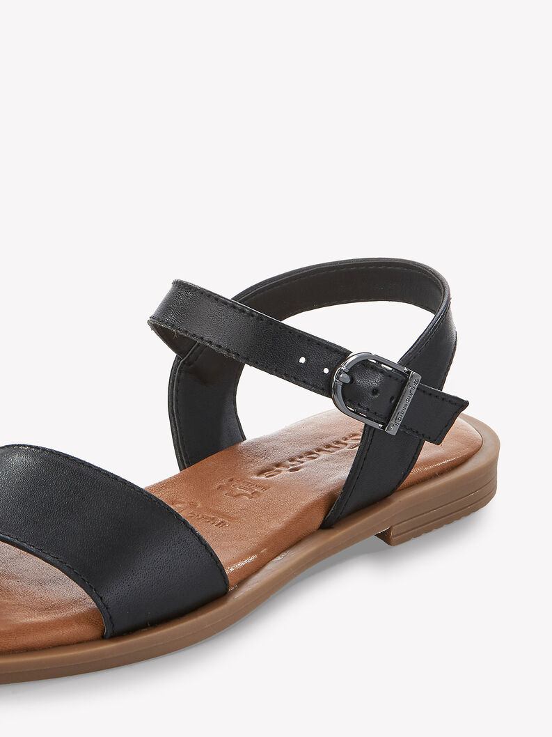 Ledersandale - schwarz, BLACK, hi-res