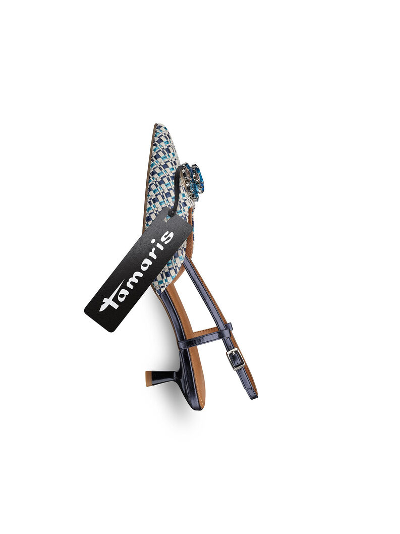 sling pumps, BLUE COMB, hi-res