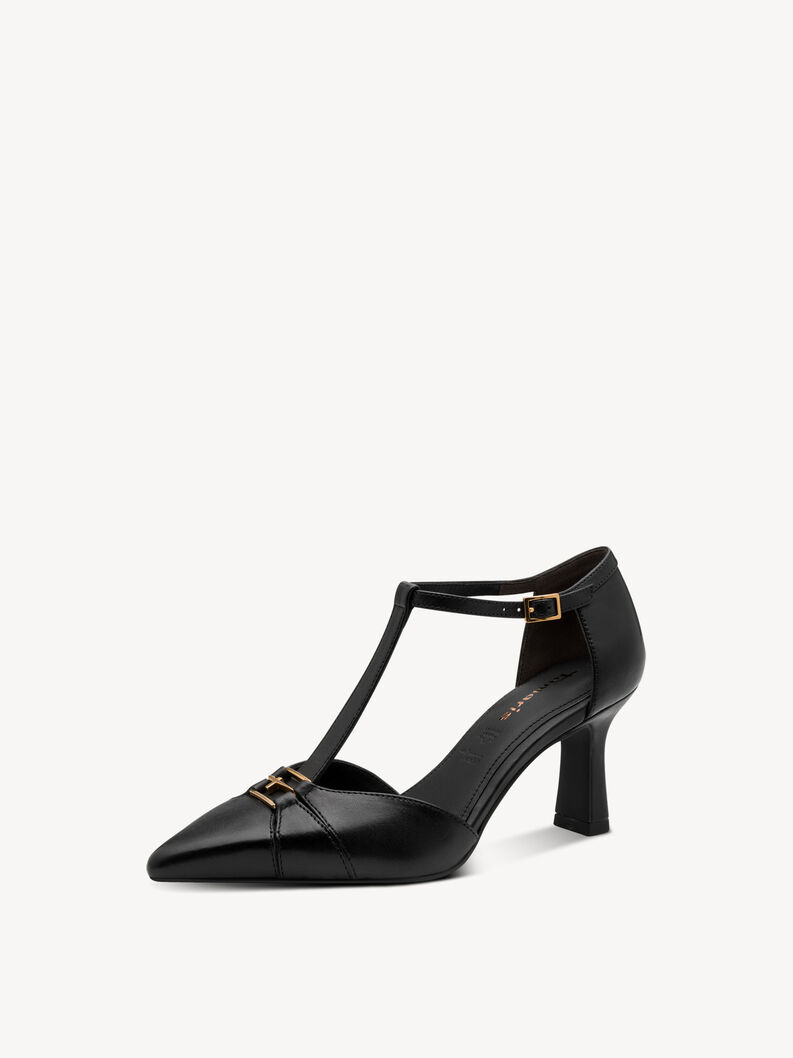 Escarpin en cuir - noir, BLACK, hi-res