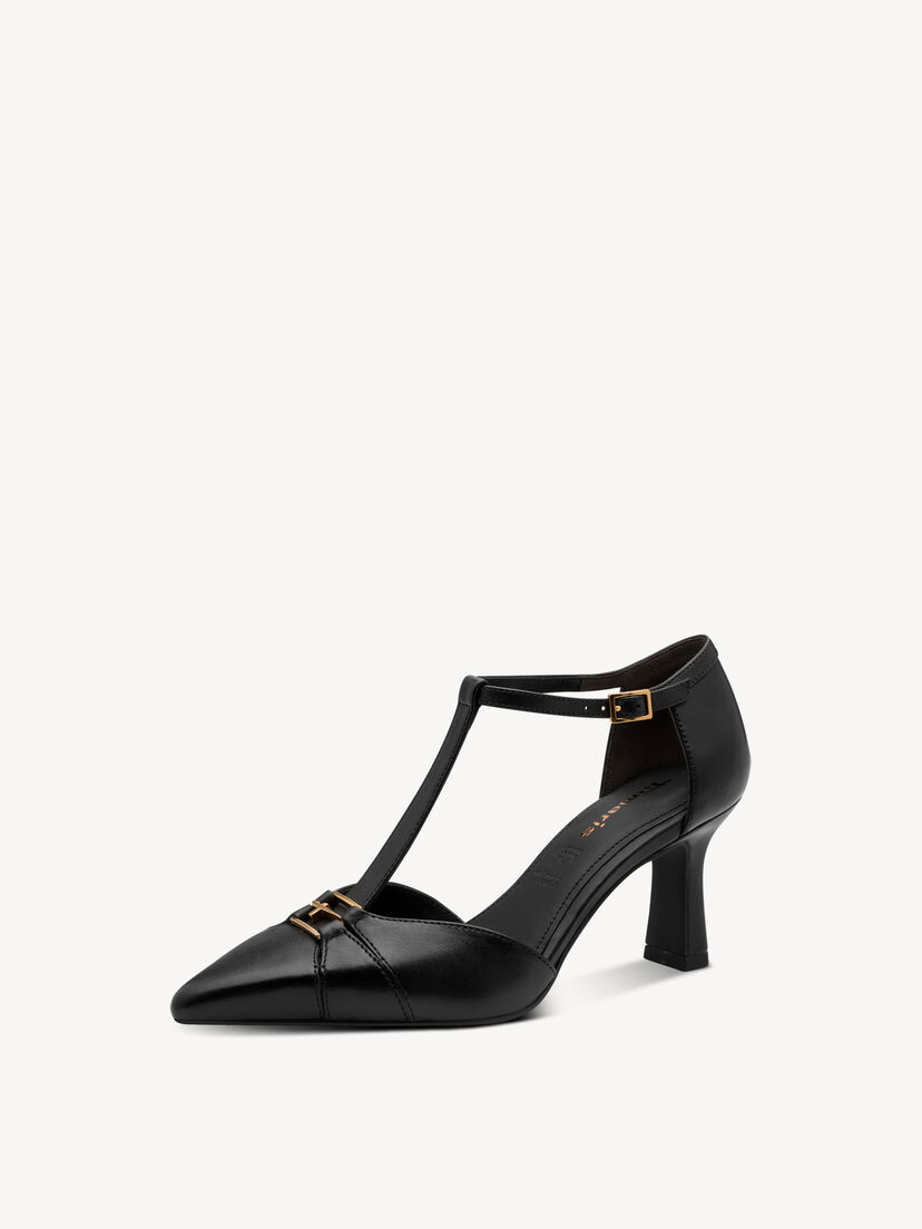 Leren Pumps - zwart, BLACK, hi-res