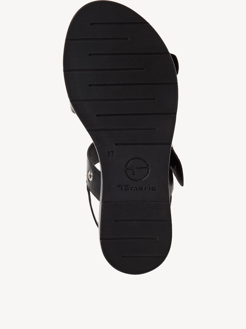 Ledersandale - schwarz, BLACK, hi-res