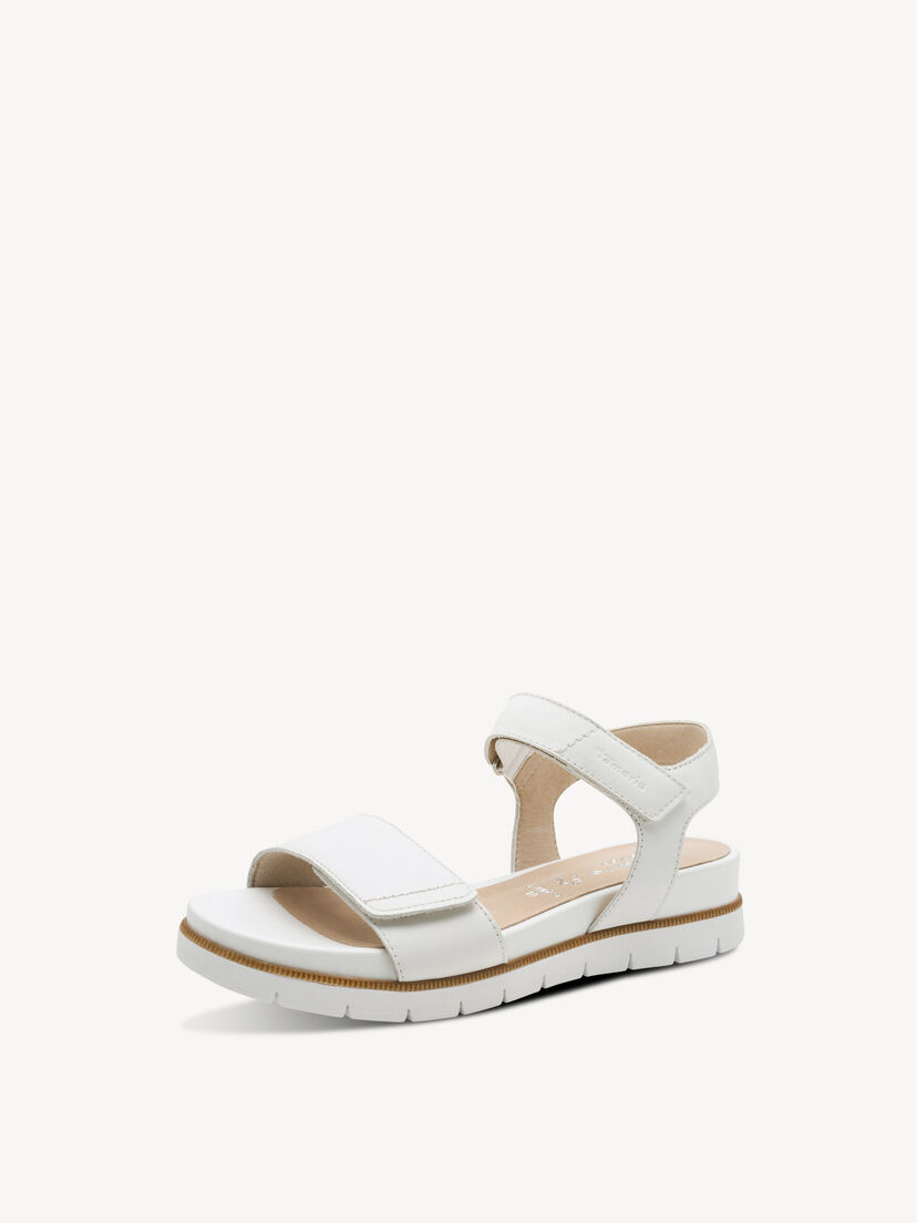 Leren Sandaaltje - wit, WHITE NAPPA, hi-res