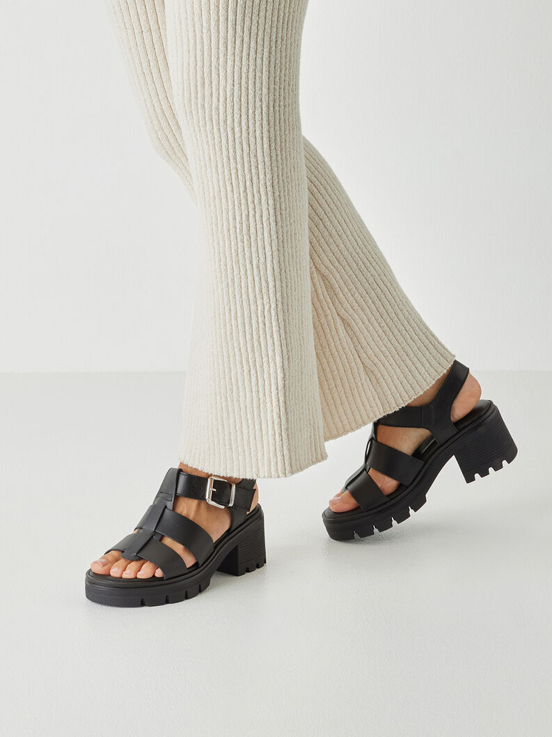 Sandalette, BLACK LEATHER, hi-res