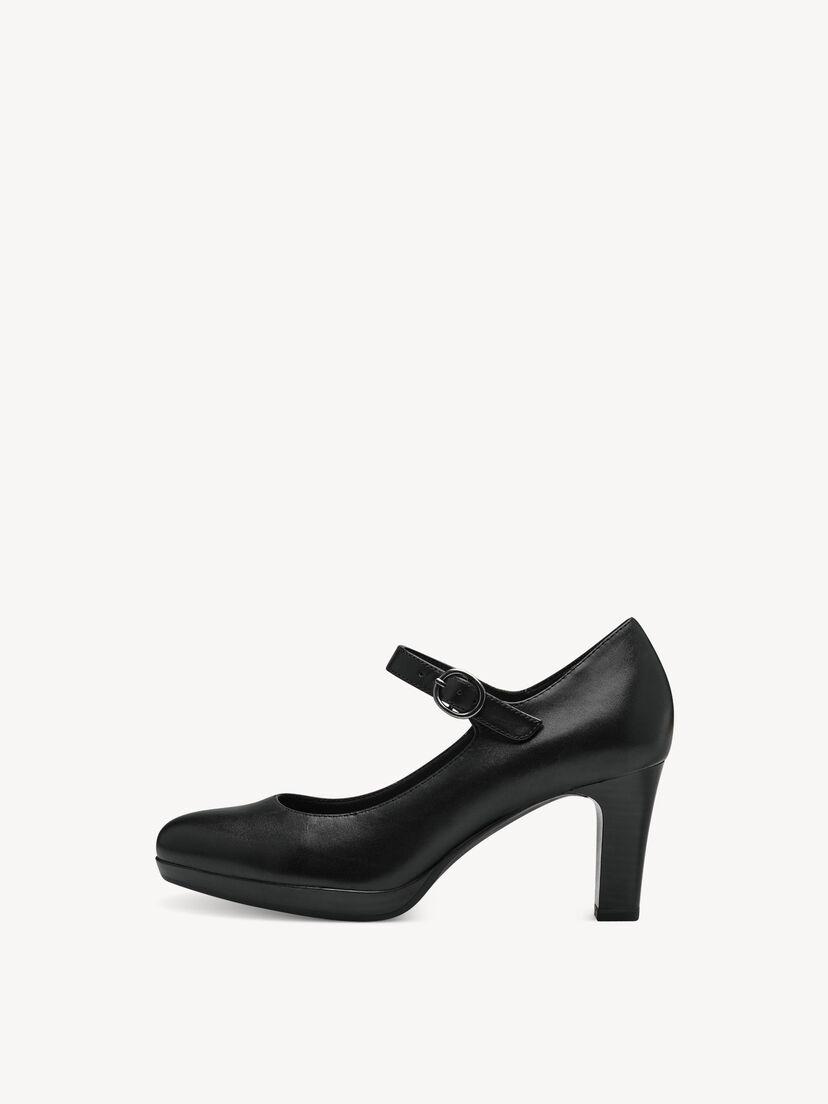 Leren Pumps - zwart, BLACK, hi-res