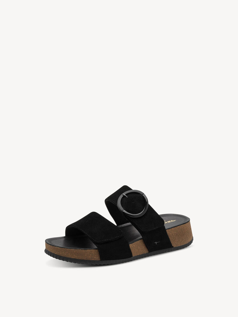 Lederpantolette - schwarz, BLACK SUEDE, hi-res